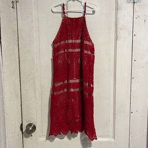 Francesca’s Red Lace Dress